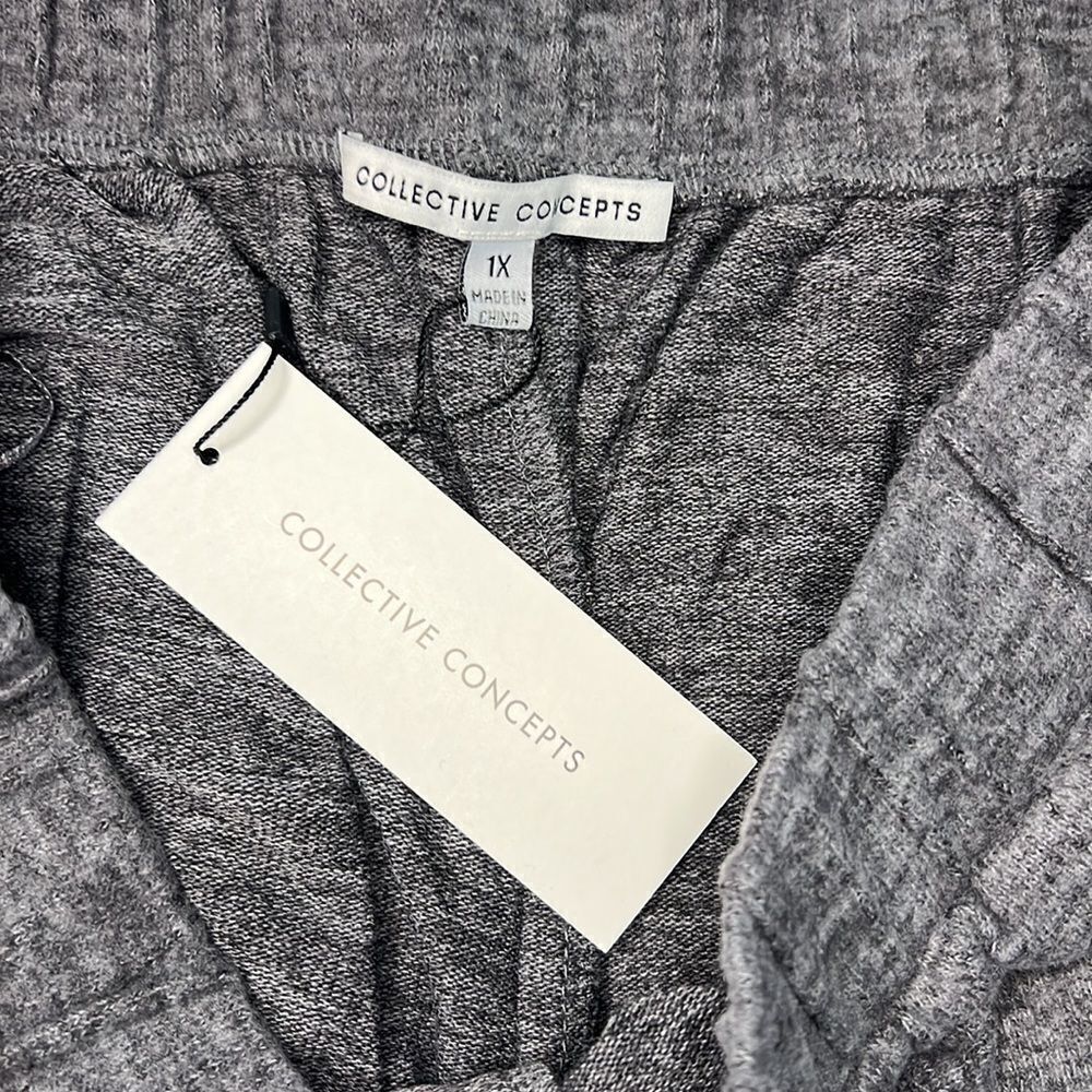 Collective Concepts Women’s Plus Charcoal Cozy Wide Leg Pant Size 1X - Picture 5 of 7